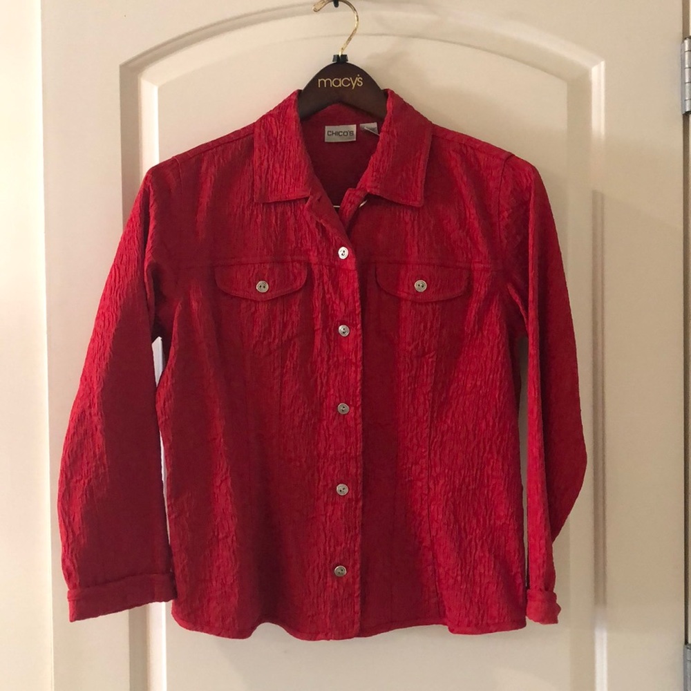 Red Chico’s blazer size 2
